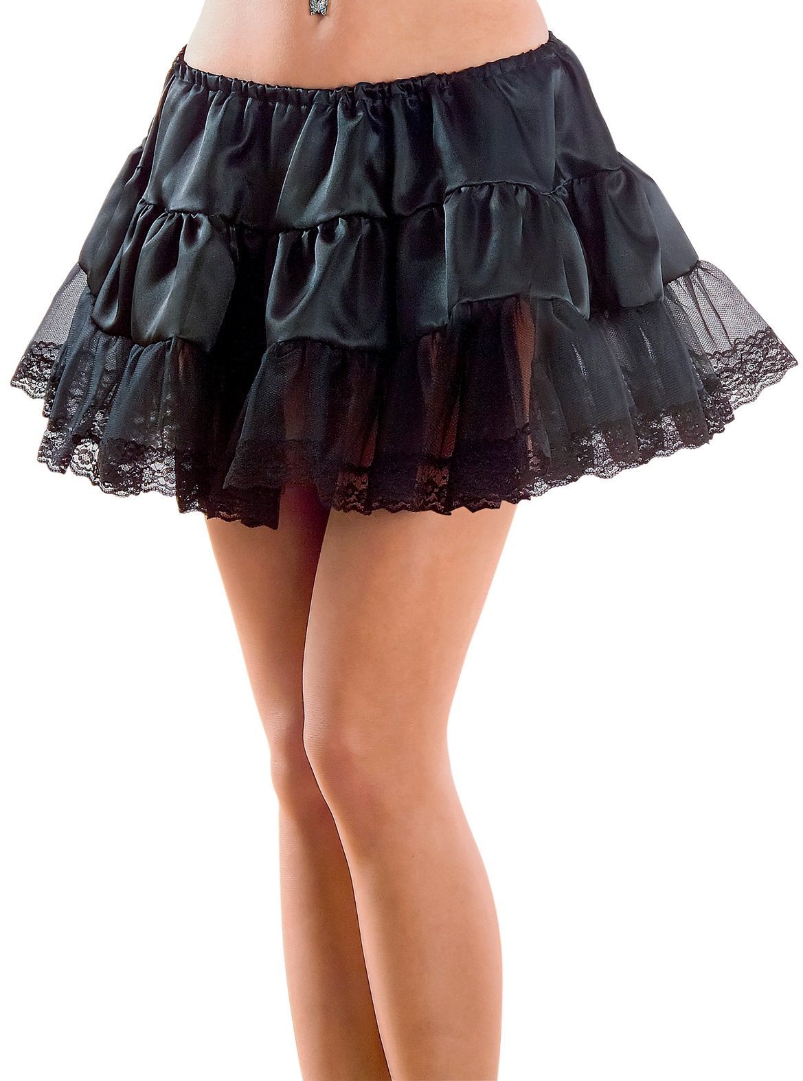 Zwarte petticoat met kant