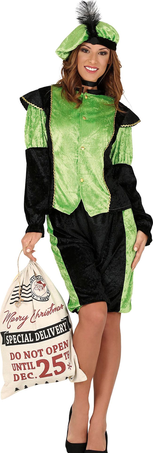 Zwarte Piet Pak Groen Dames