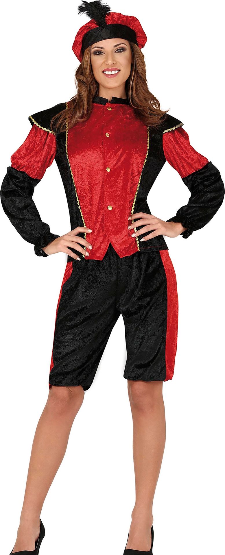 Zwarte Piet Pak Rood Dames