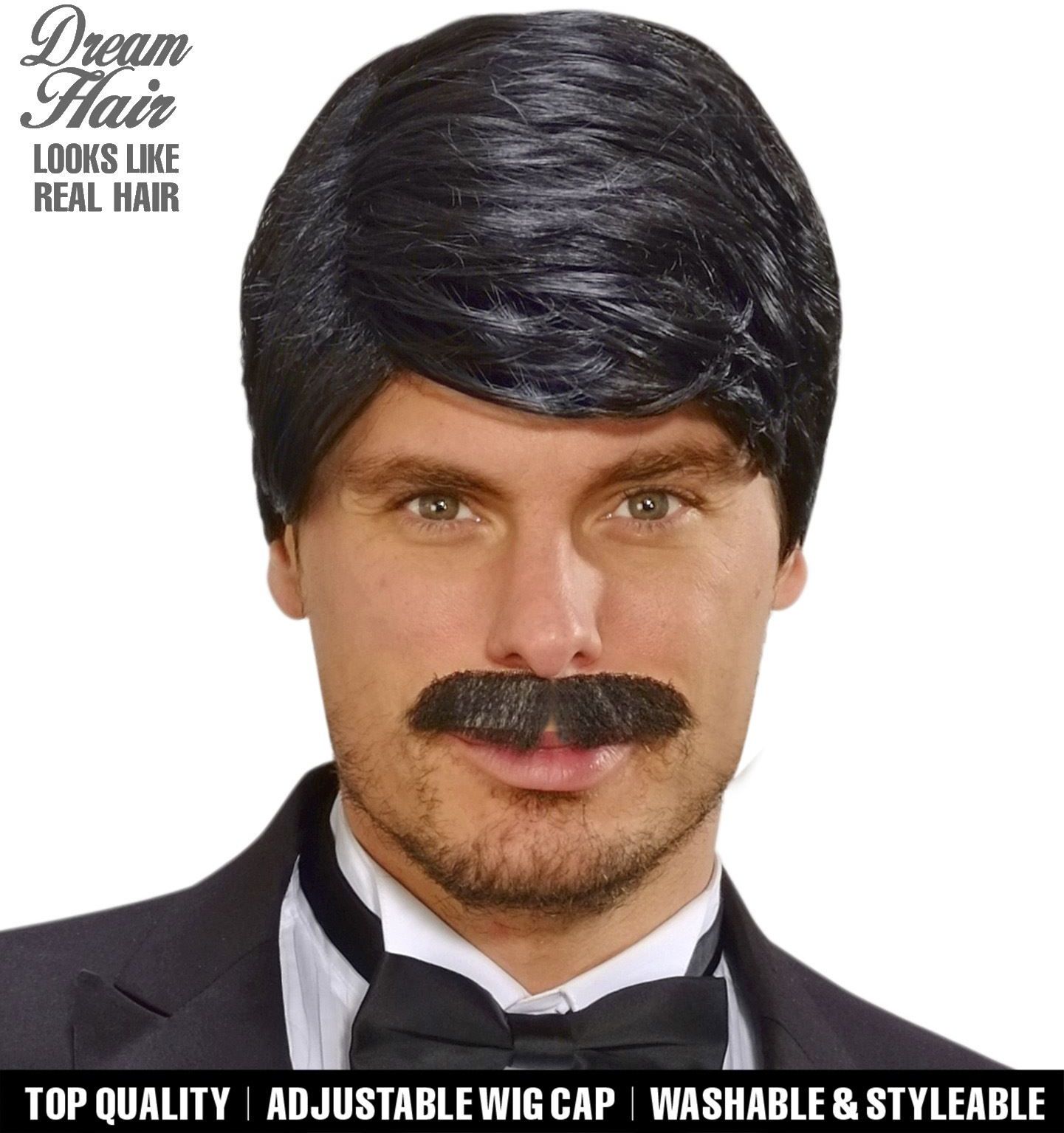 Zwarte Playboy Pruik