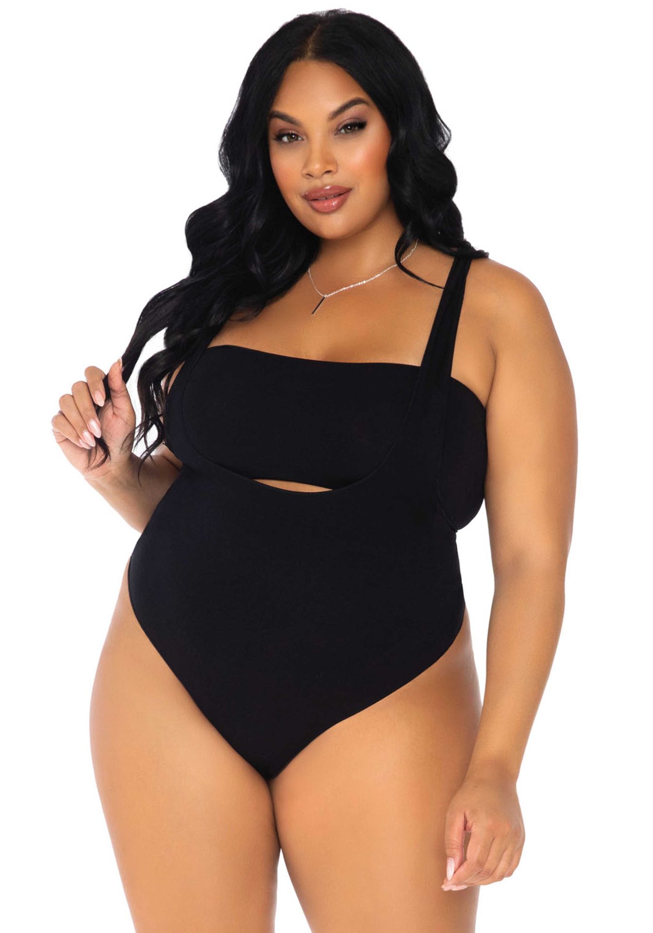 Zwarte Plus Size Bodysuit Festival