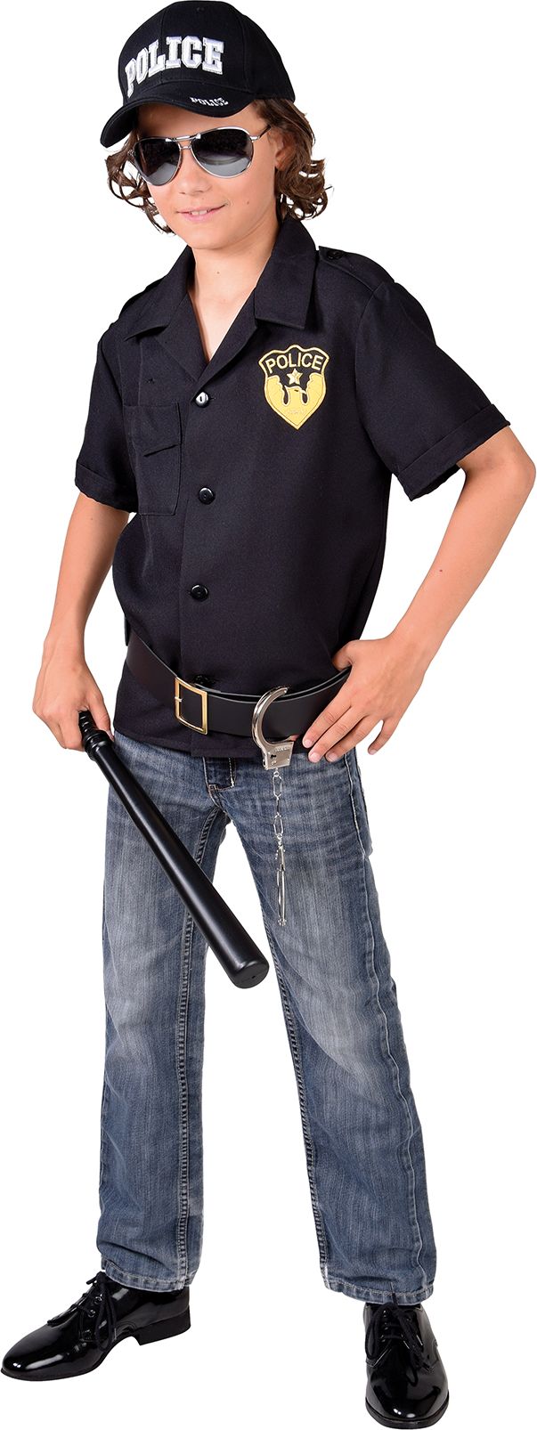Zwarte Politie Blouse Jongens