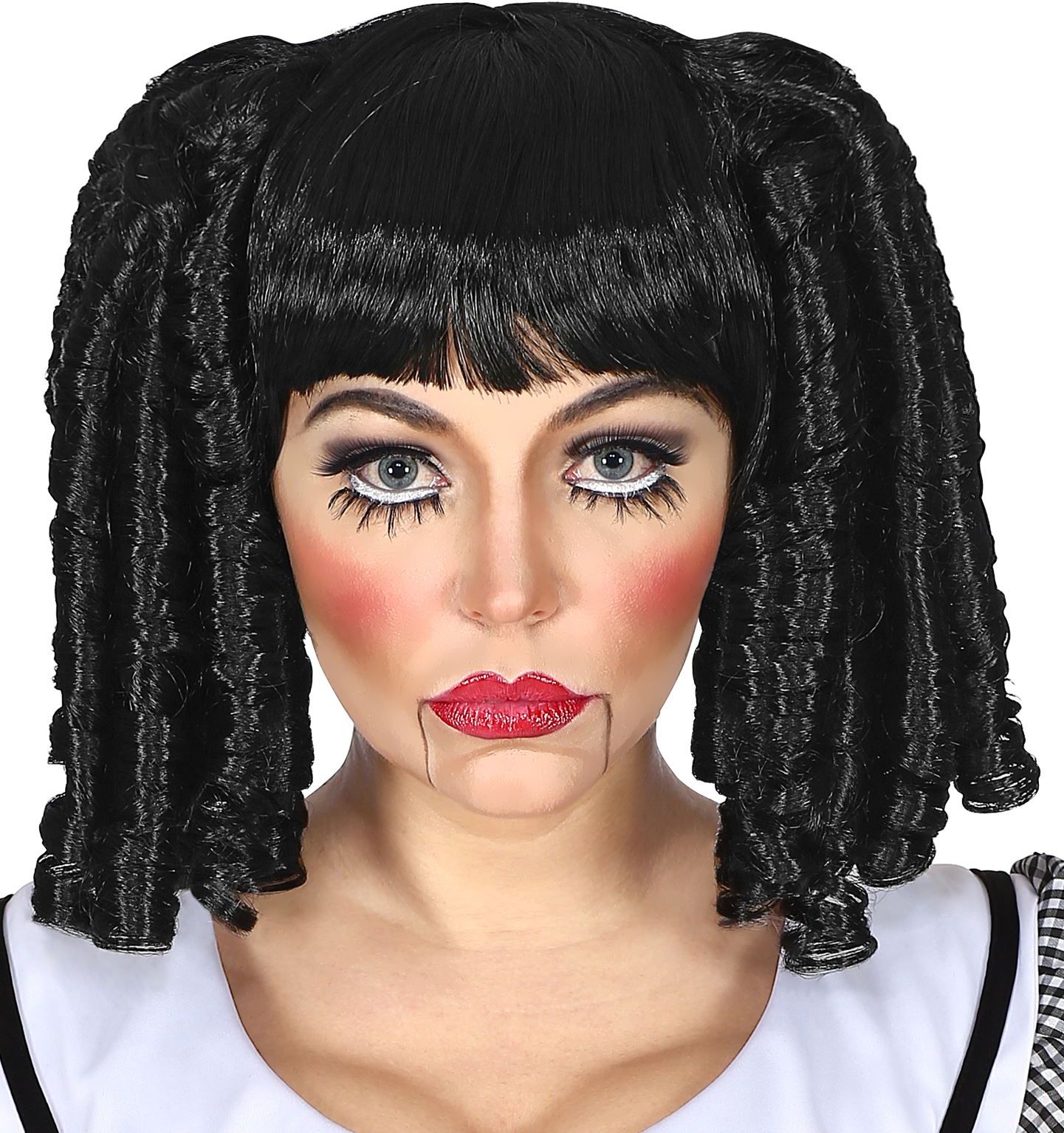Zwarte Poppen Pruik