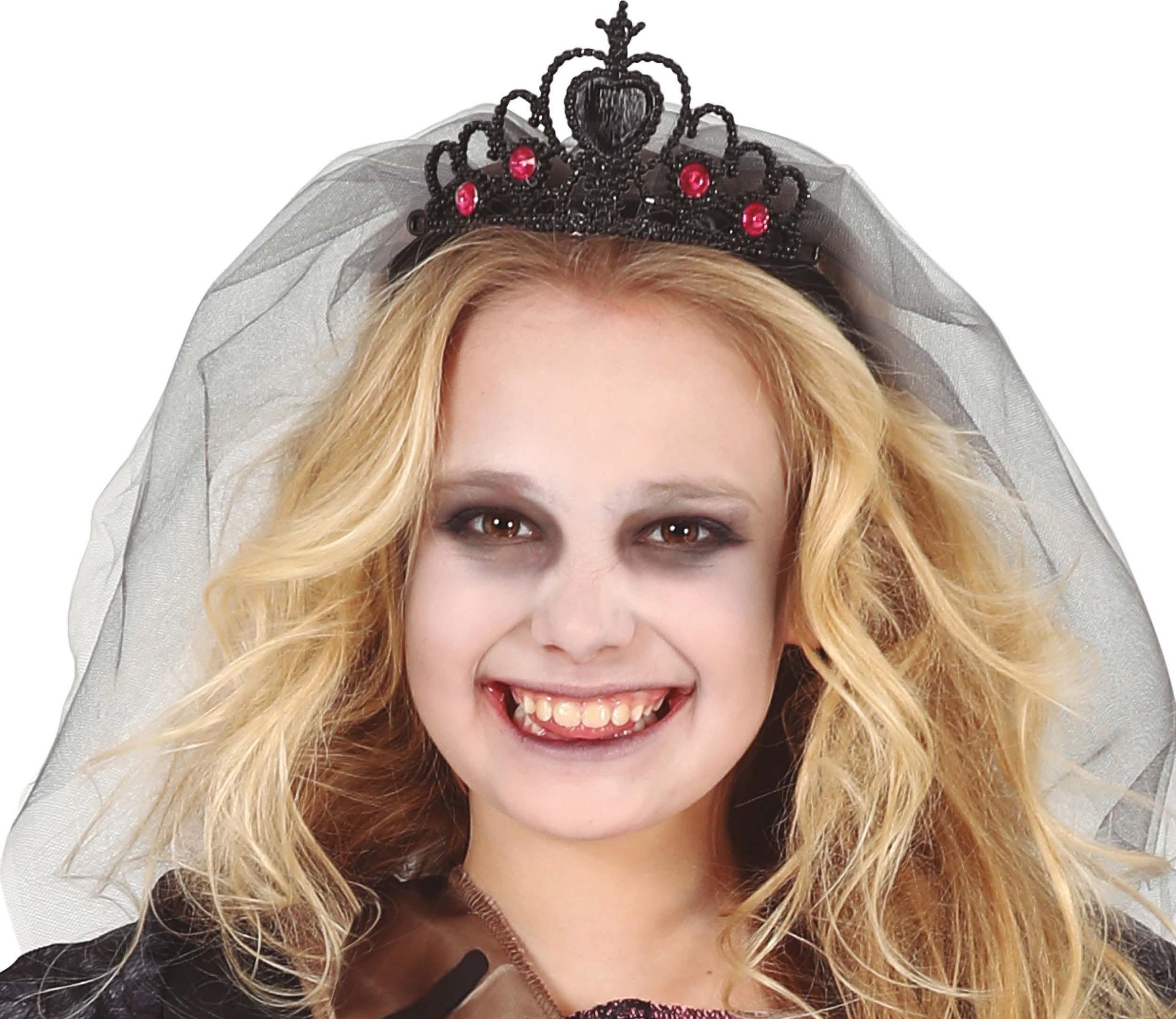 Zwarte Prinses Kroon met Sluier