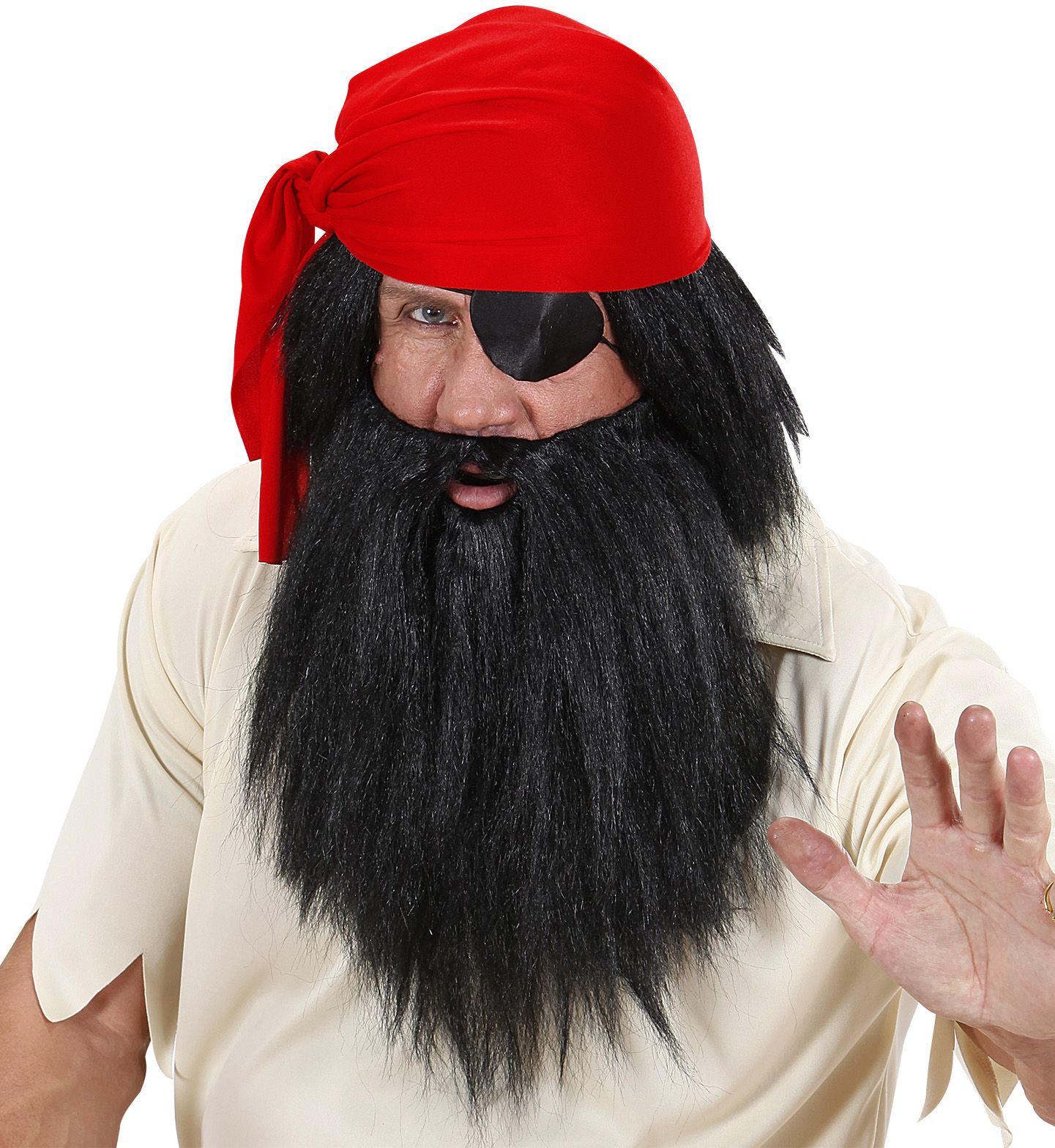 Zwarte Pruik Inclusief Baard