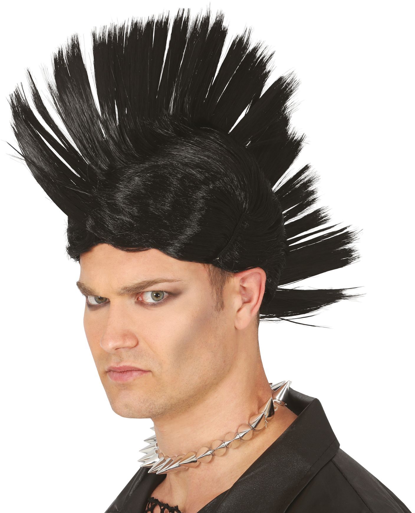 Zwarte Punker Hanenkam Pruik