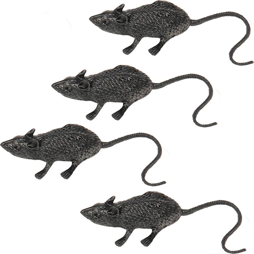 Zwarte ratten set van 4