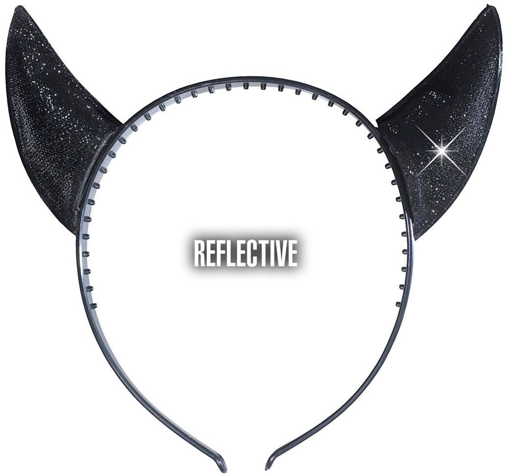 Zwarte Reflecterende Duivel Oortjes