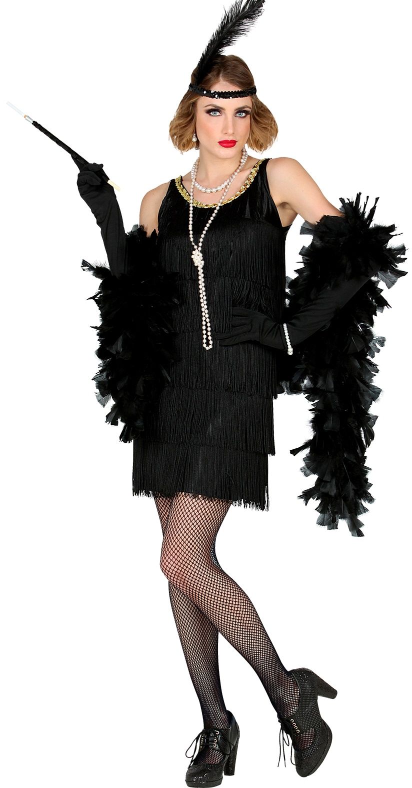 Zwarte Roaring Flapper Jurkje Dames