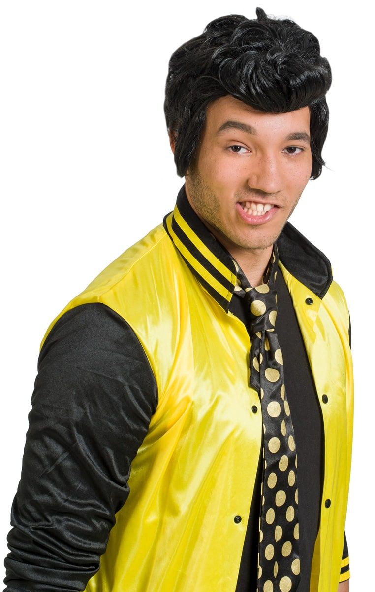 Zwarte Rock And Roll Pruik