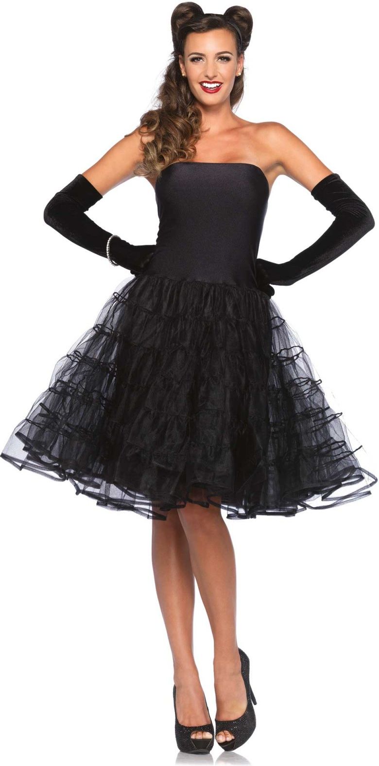 Zwarte Rockabilly jurk met tule