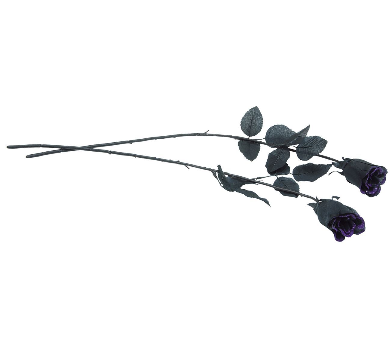 Zwarte roos met paarse glitters