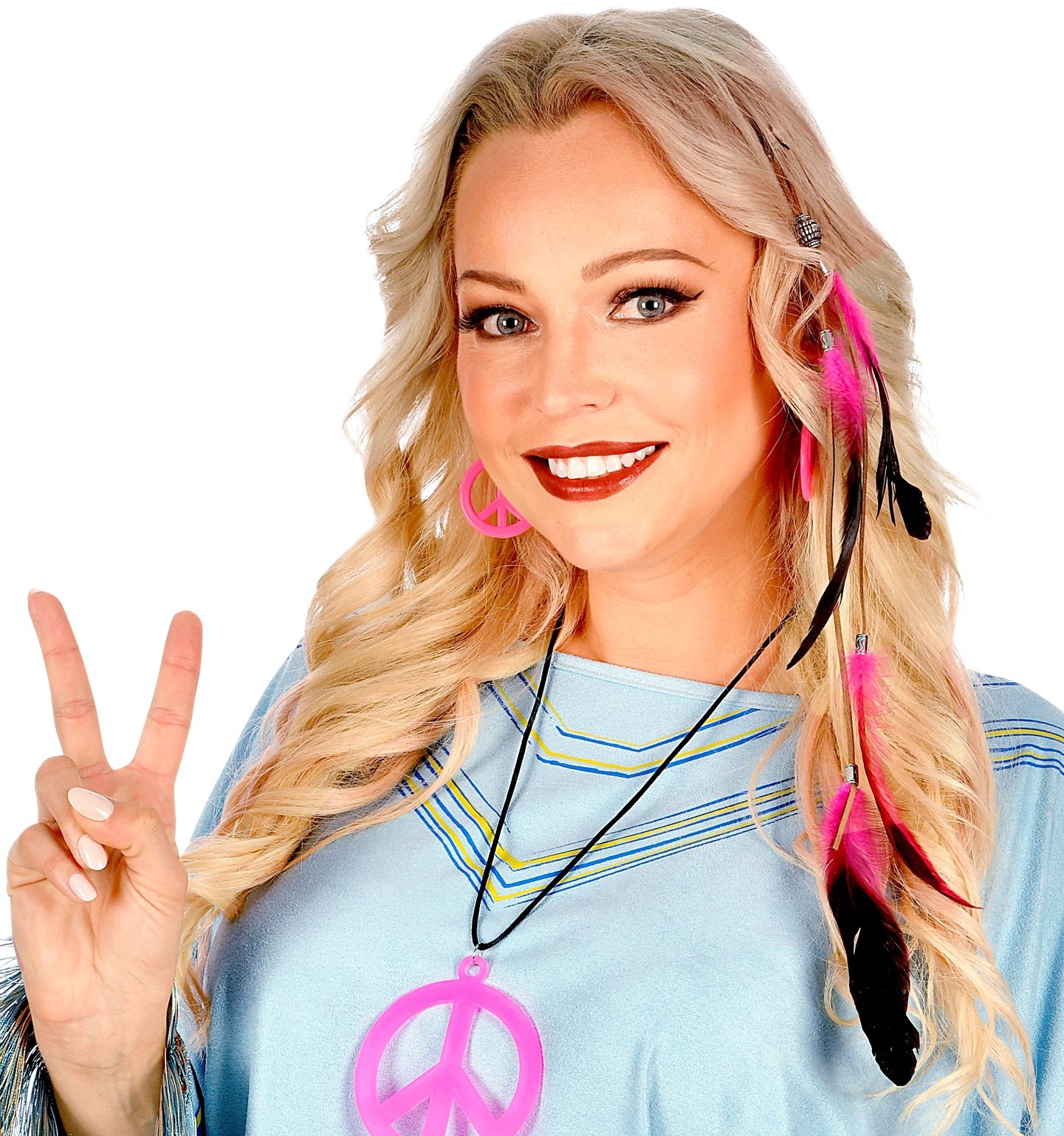 Zwarte Roze Veren Haarclip