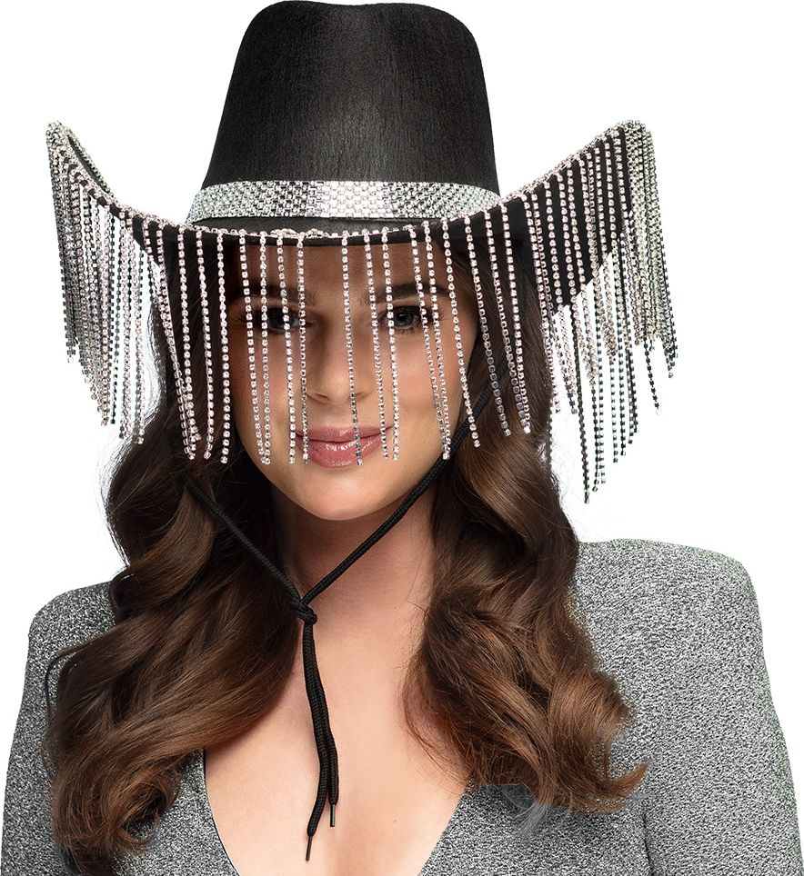 Zwarte Showgirl Rodeo Hoed