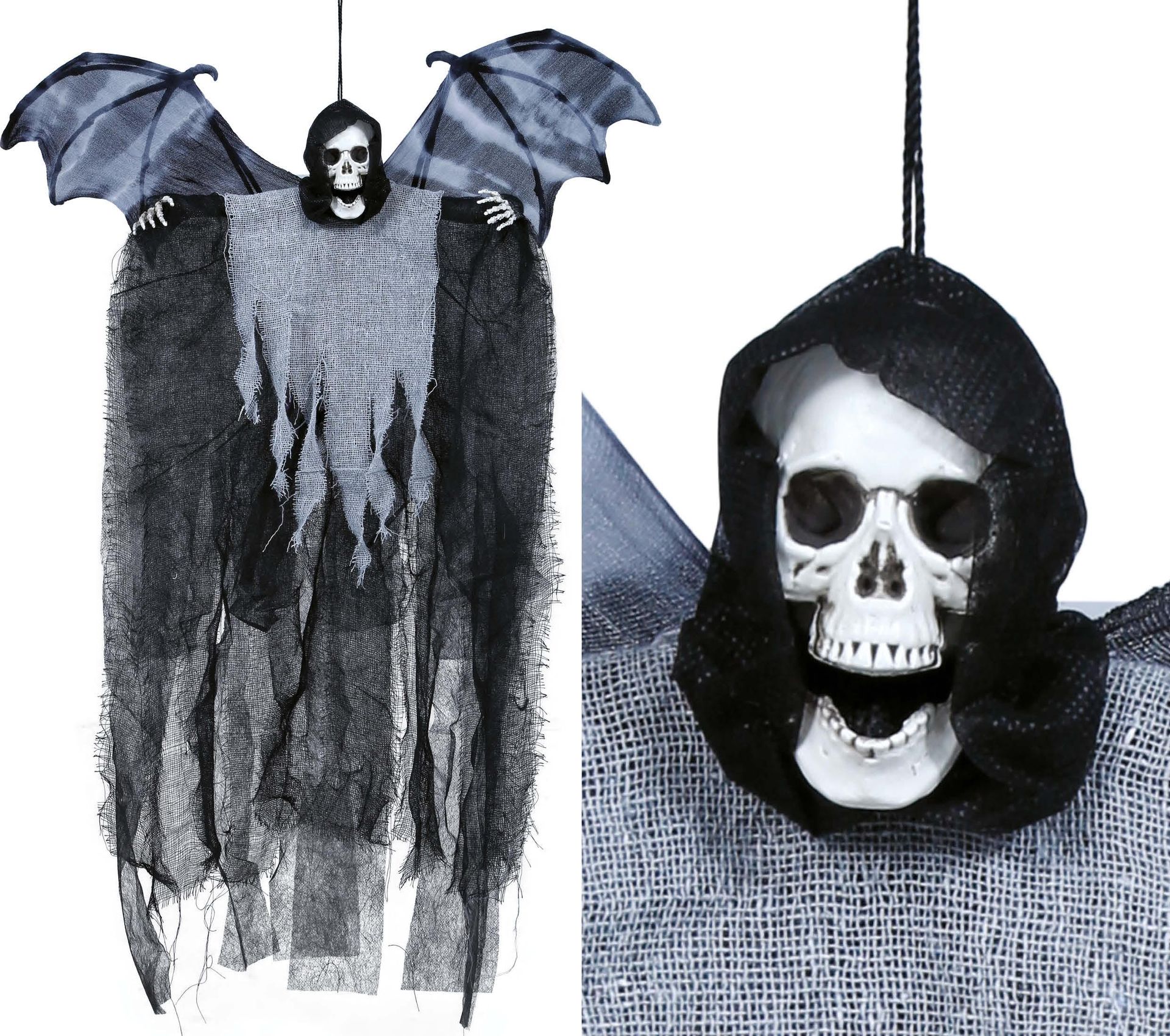 Zwarte Skelet Hanger met Vleugels