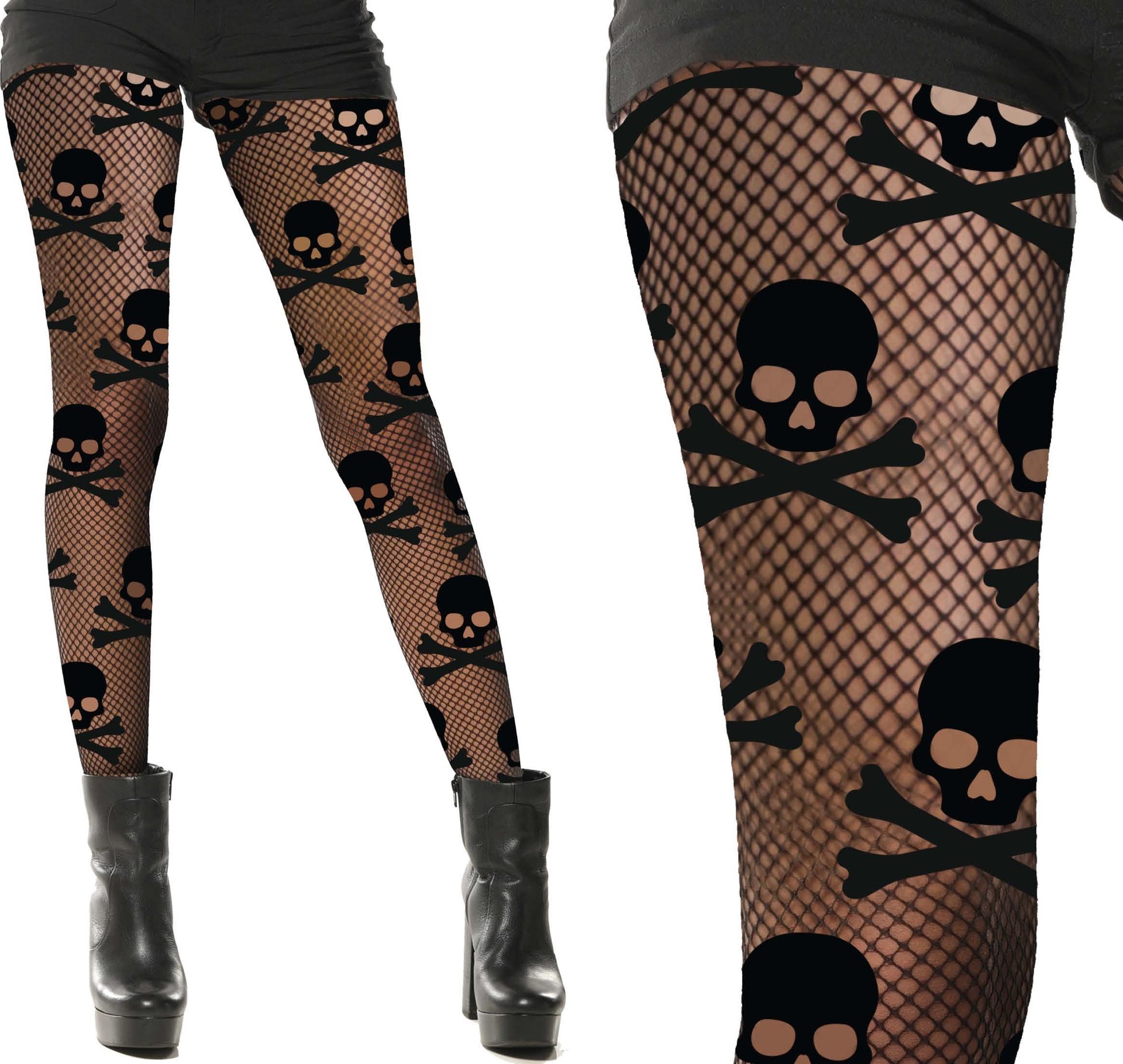 Zwarte Skelet Panty Halloween Dames