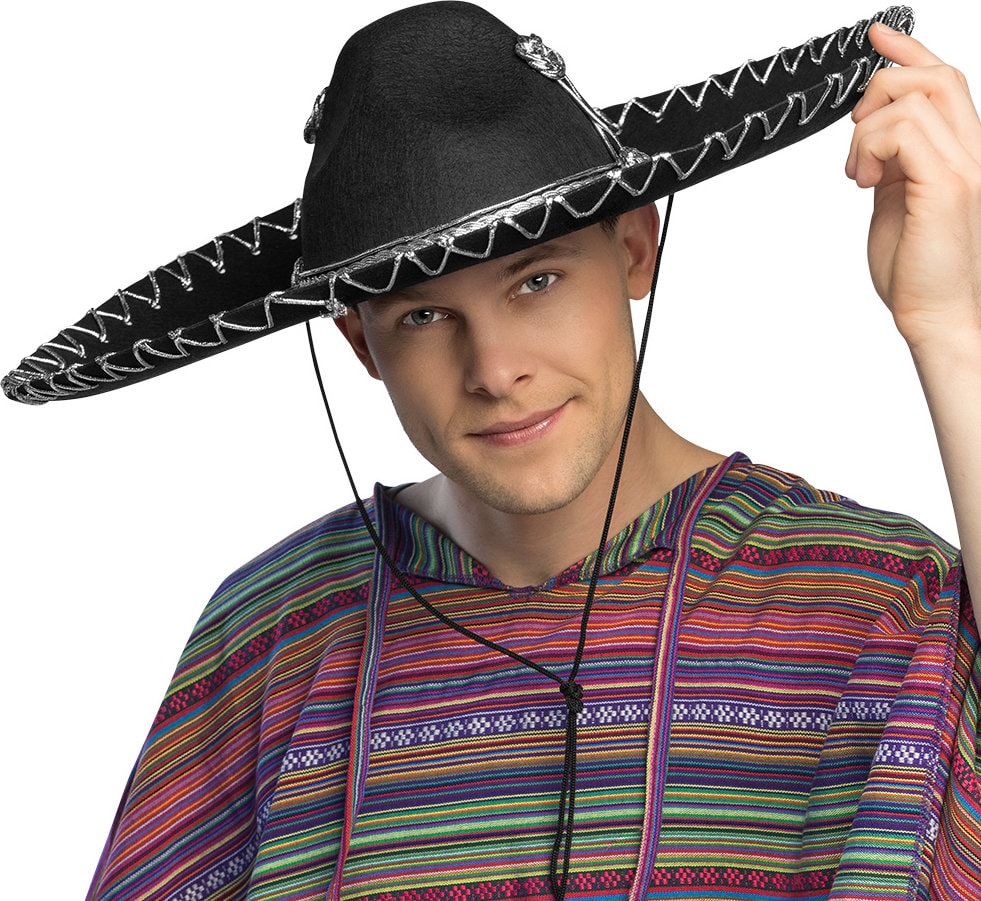 Zwarte Sombrero Mexico Carnaval Heren