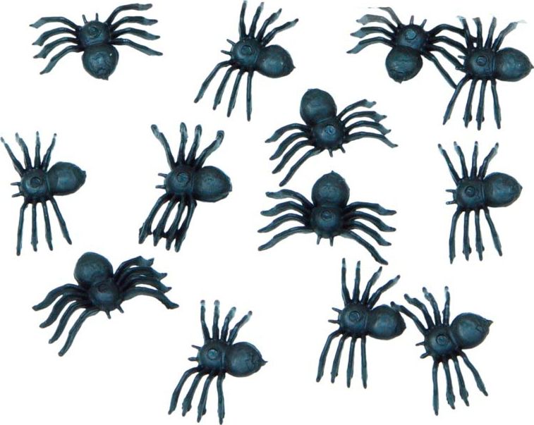 Zwarte Spinnen 70'stuks