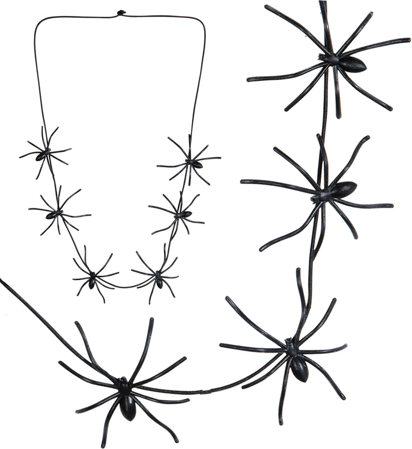 Zwarte spinnen halsketting