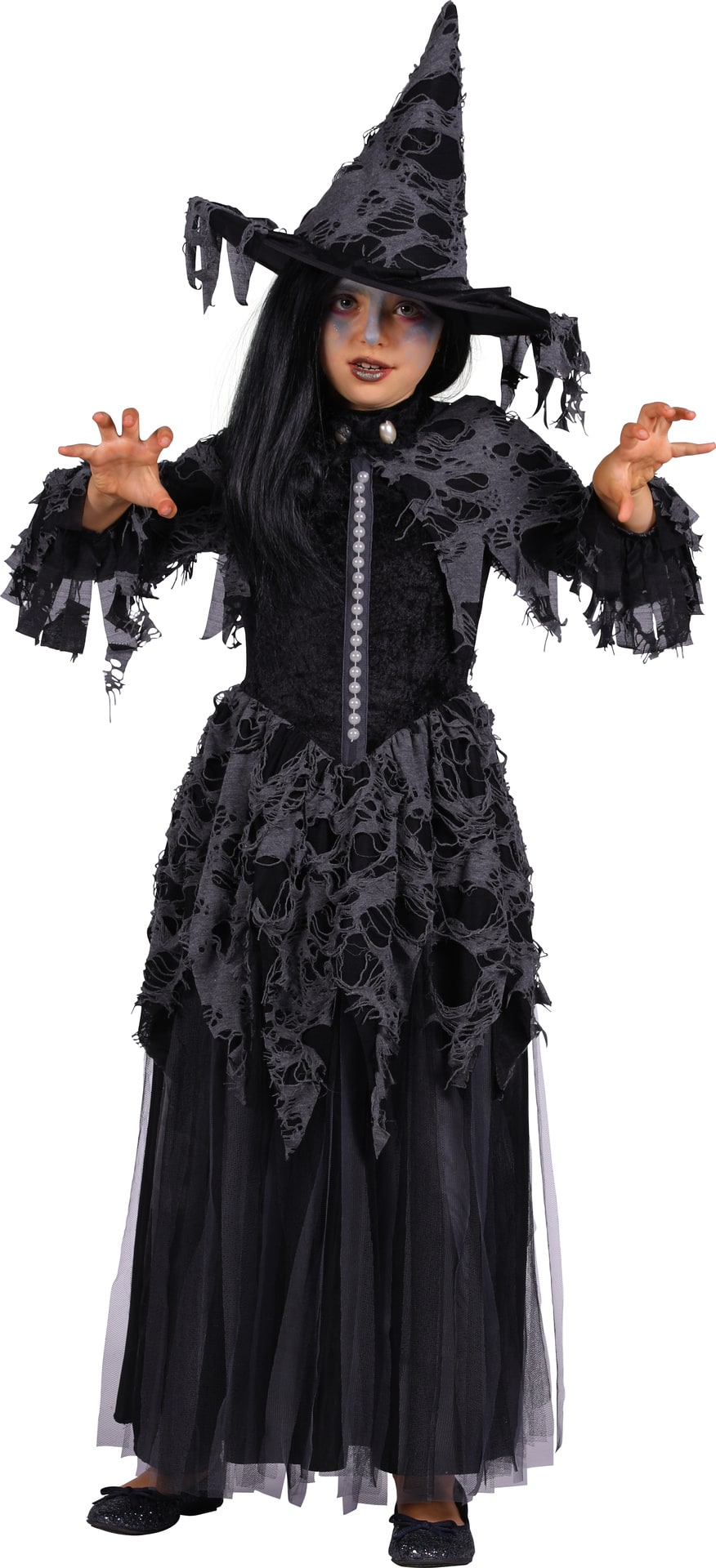 Zwarte Spookheks Jurk Meisjes Halloween