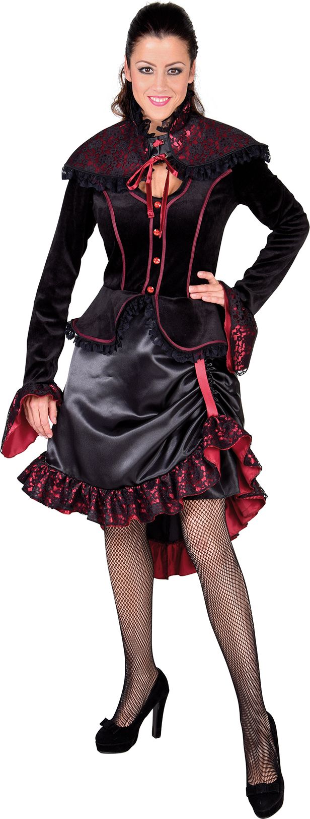 Zwarte steampunk jurk dames