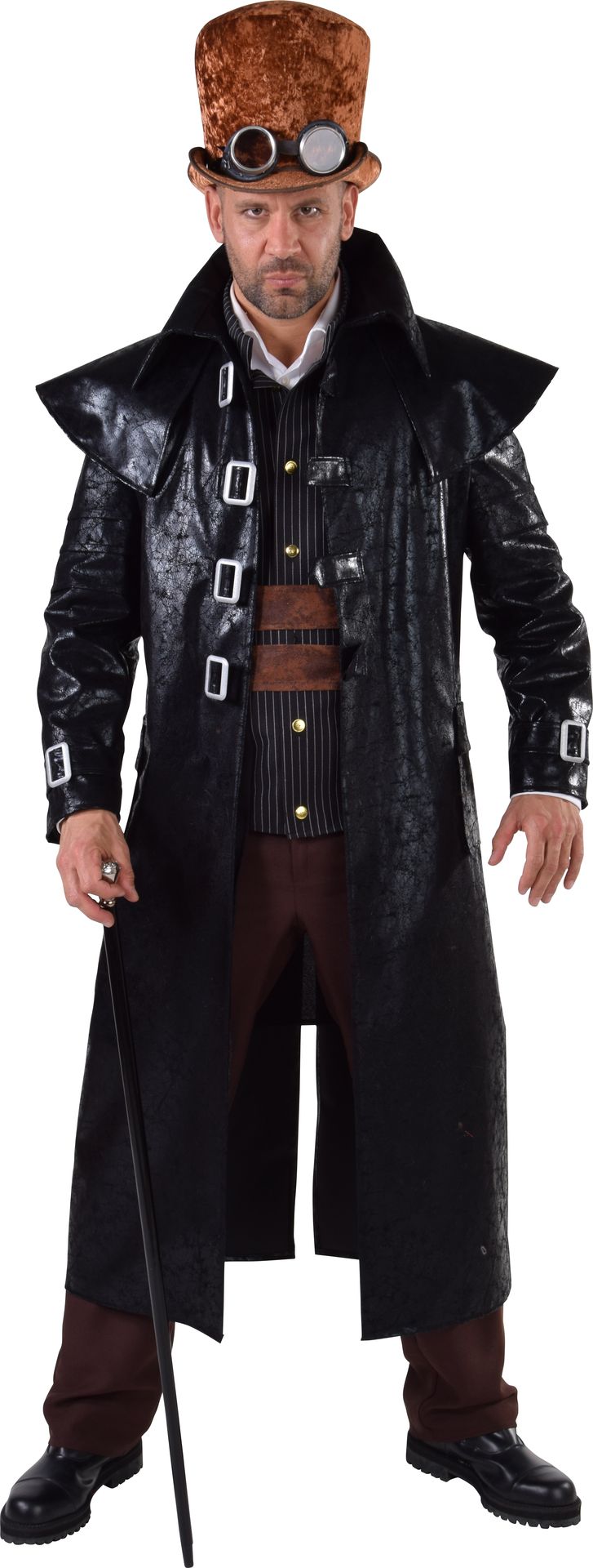 Zwarte Steampunk Mantel Heren