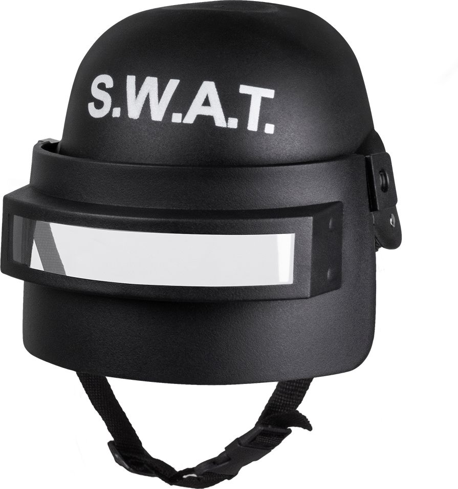 Zwarte SWAT helm deluxe kind