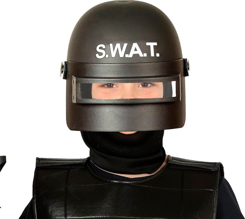 Zwarte Swat Helm Kind