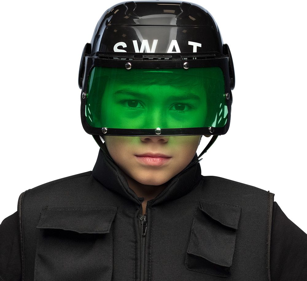 Zwarte Swat Helm Kind Groen