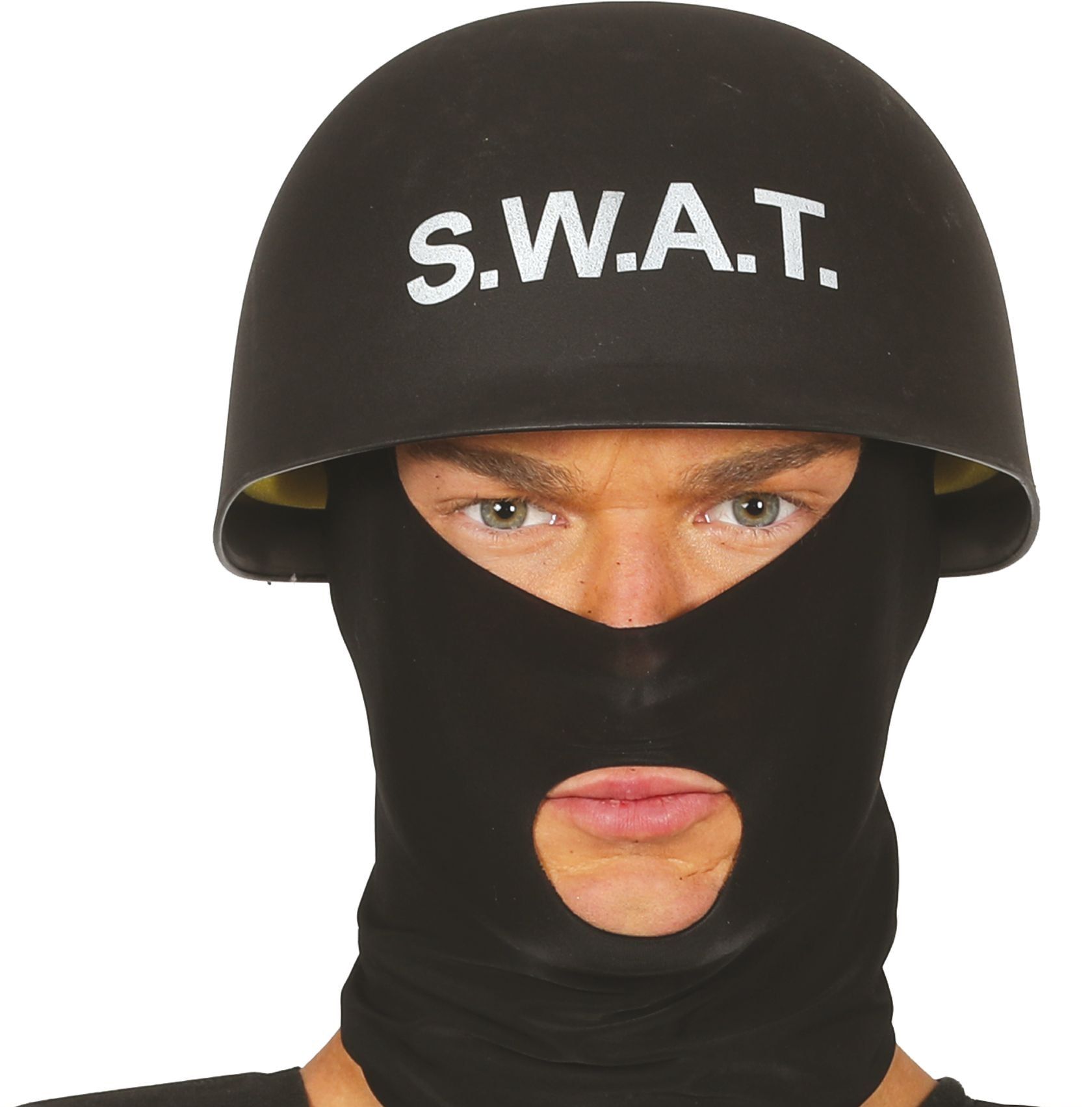 Zwarte SWAT helm rond