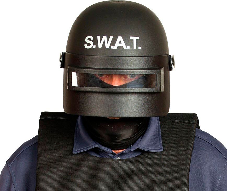 Zwarte Swat Helm Volwassen