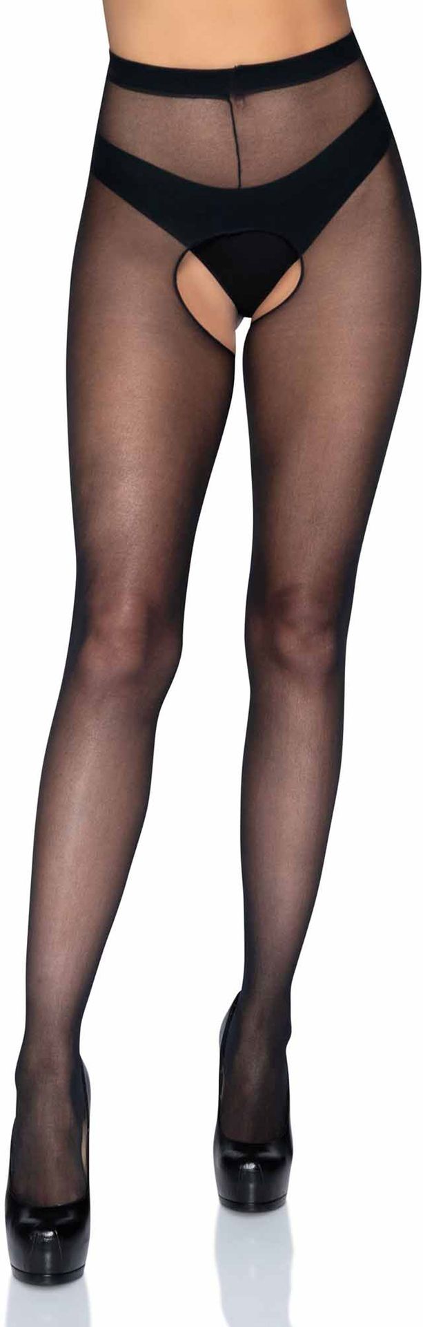 Zwarte Transparante Panty Zonder Kruis