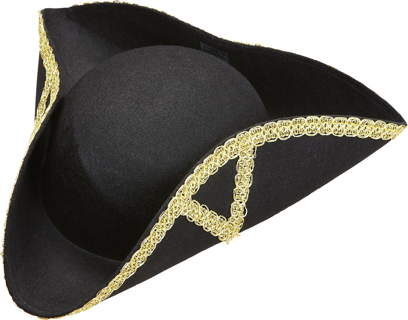 Zwarte Tricorn Piraat Hoed