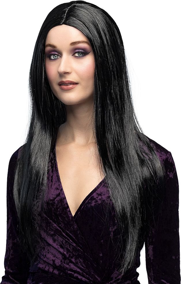 Zwarte Ursula Heksen Pruik Lang