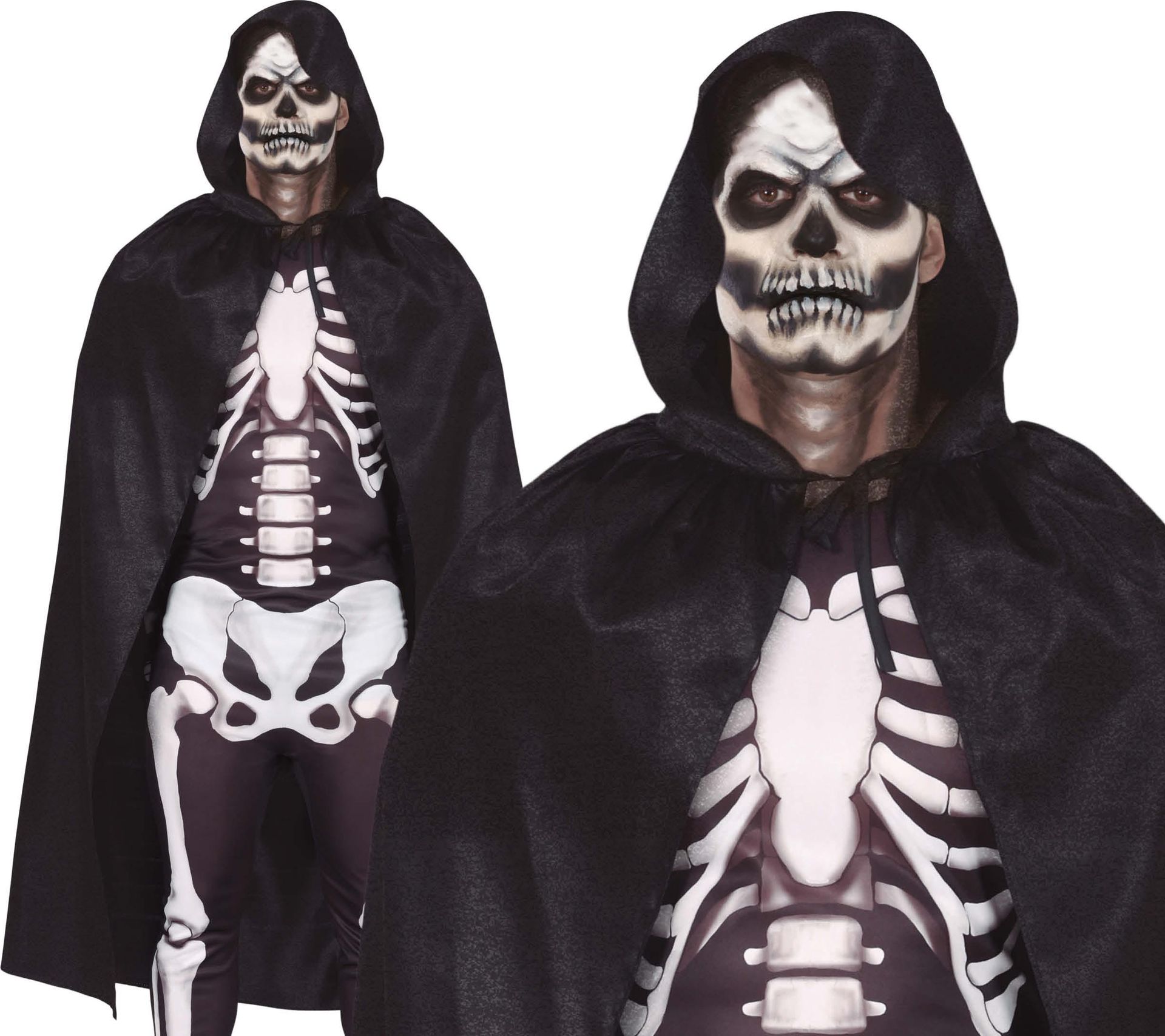 Zwarte Velvet Cape 130cm