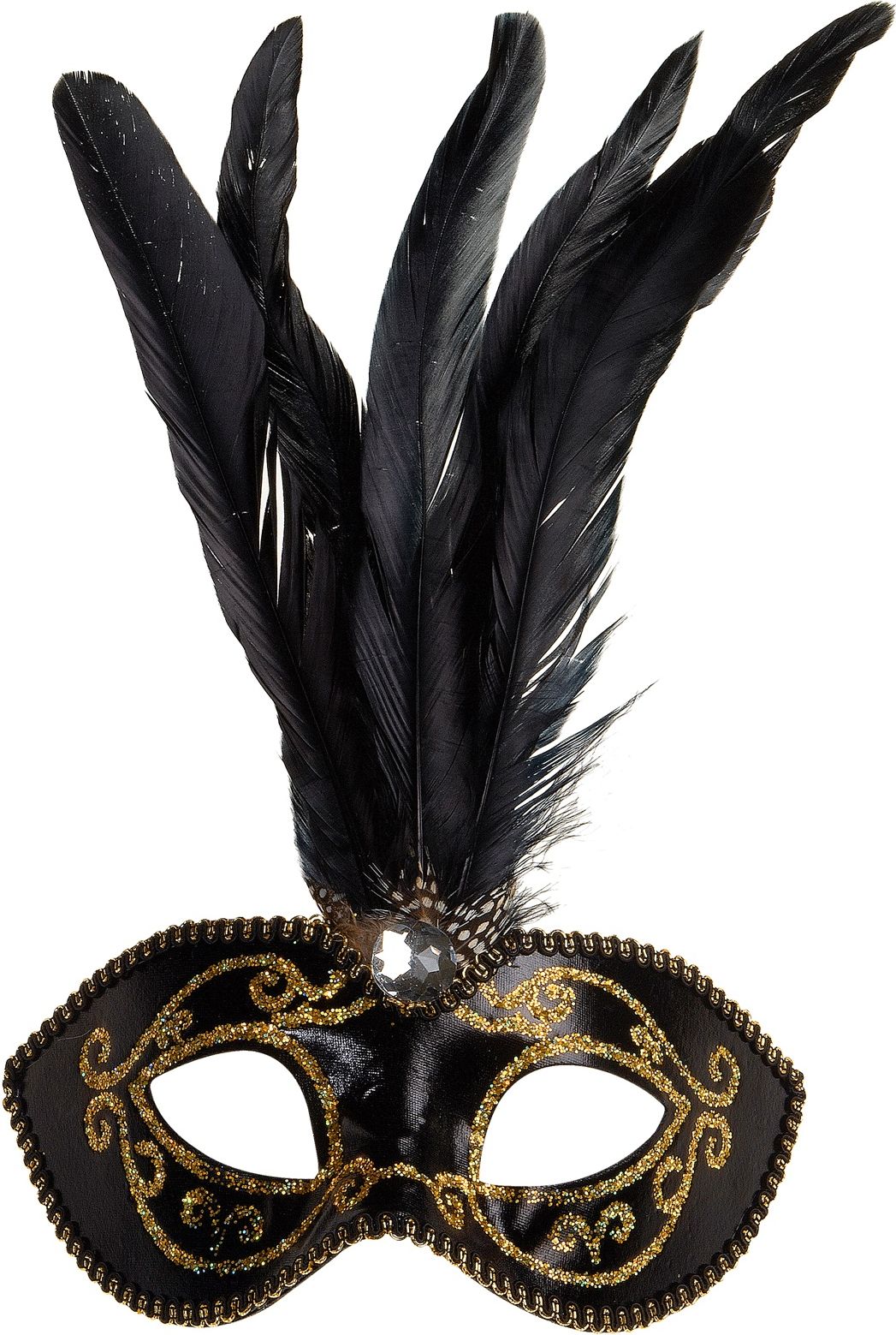 Zwarte Venetiaanse Carnival Oogmasker