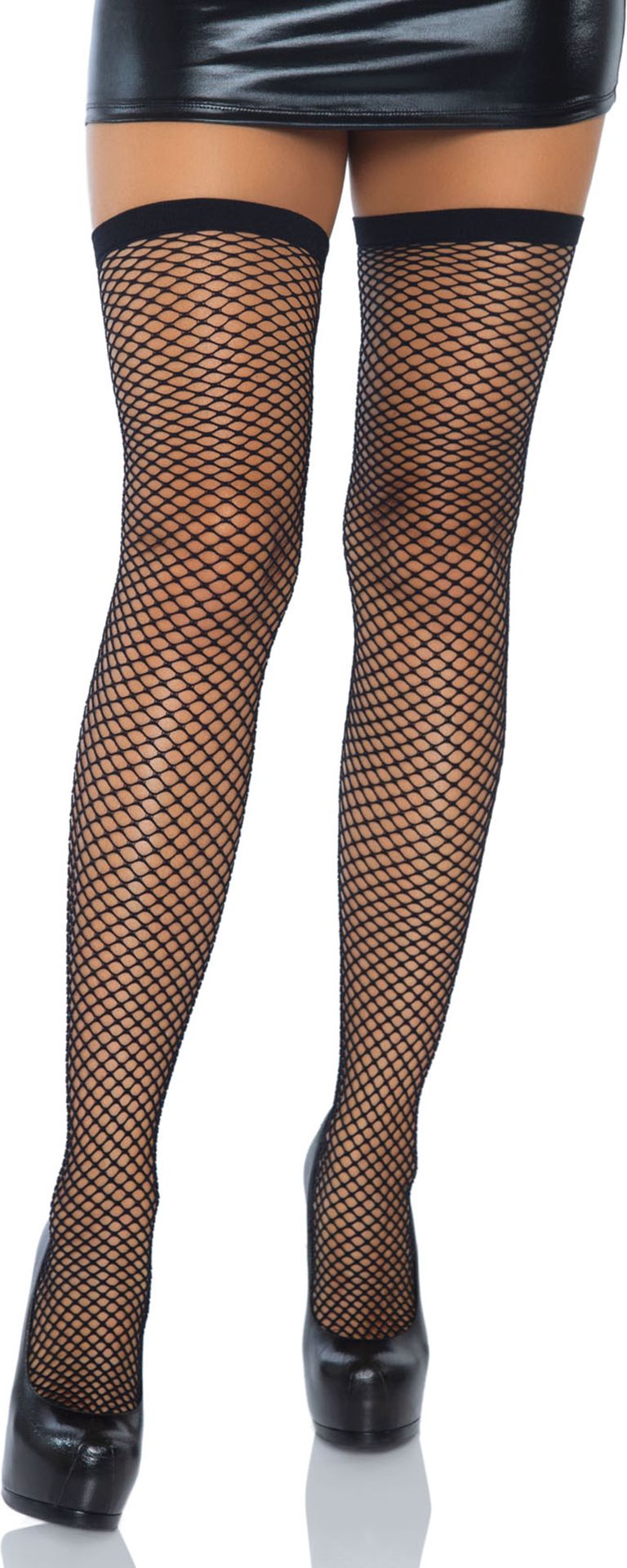 Zwarte Visnet Kousen Strass met Strik