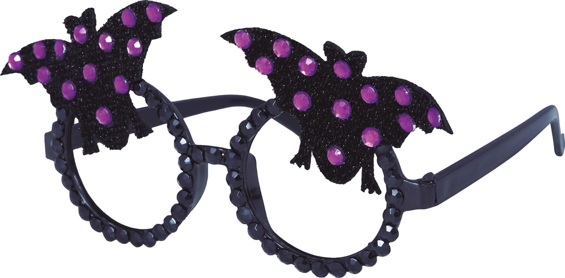 Zwarte Vleermuis Pailletten Bril