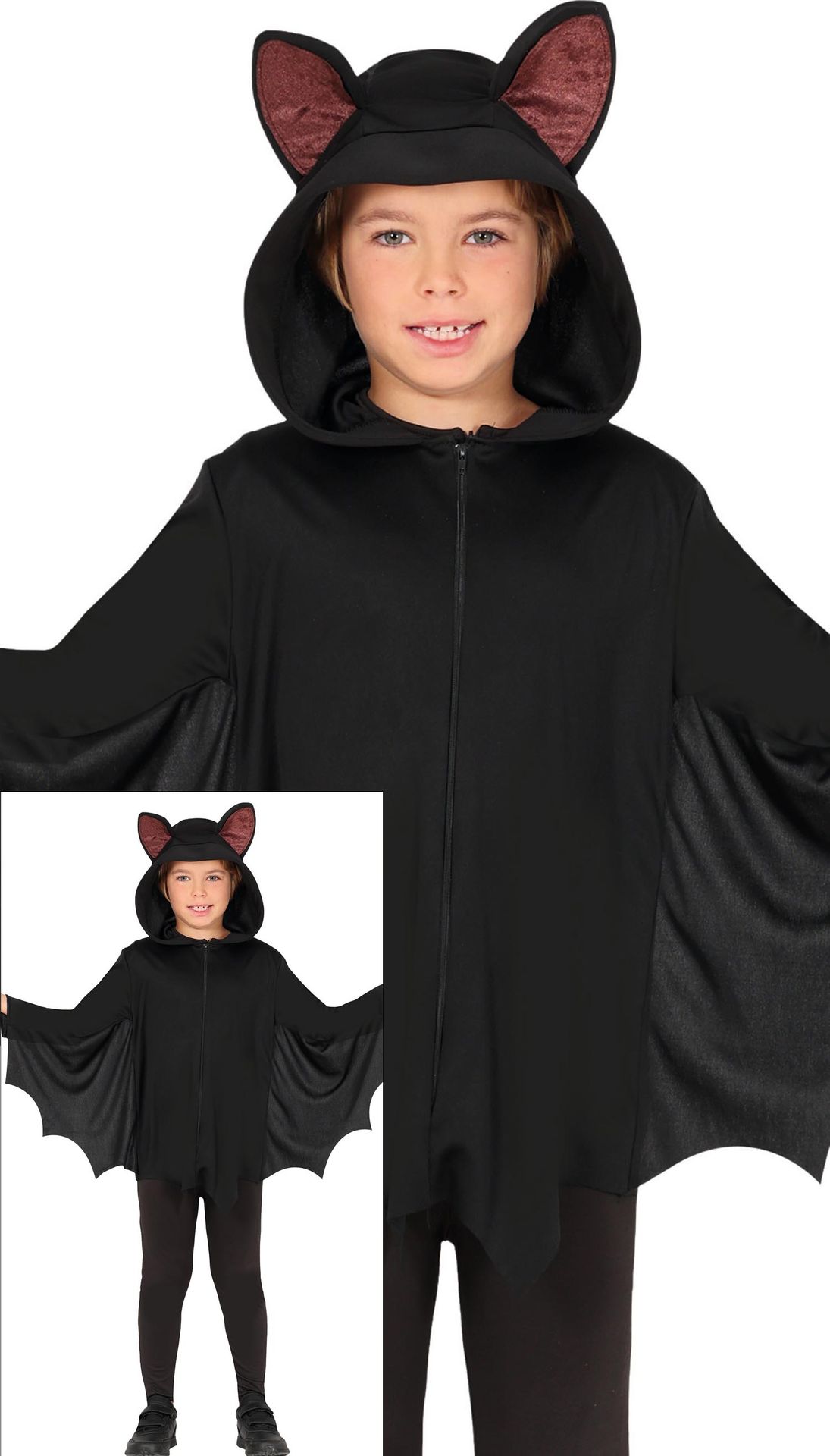 Zwarte Vleermuis Poncho Kinderen