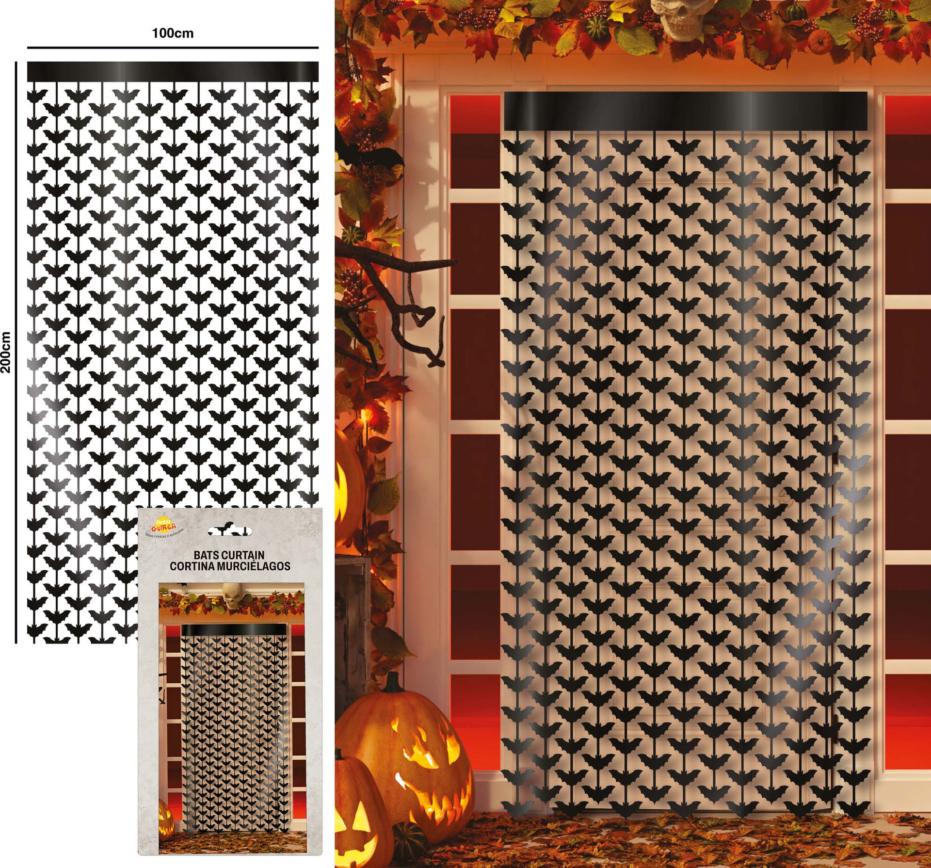 Zwarte Vleermuizen Deurgordijn