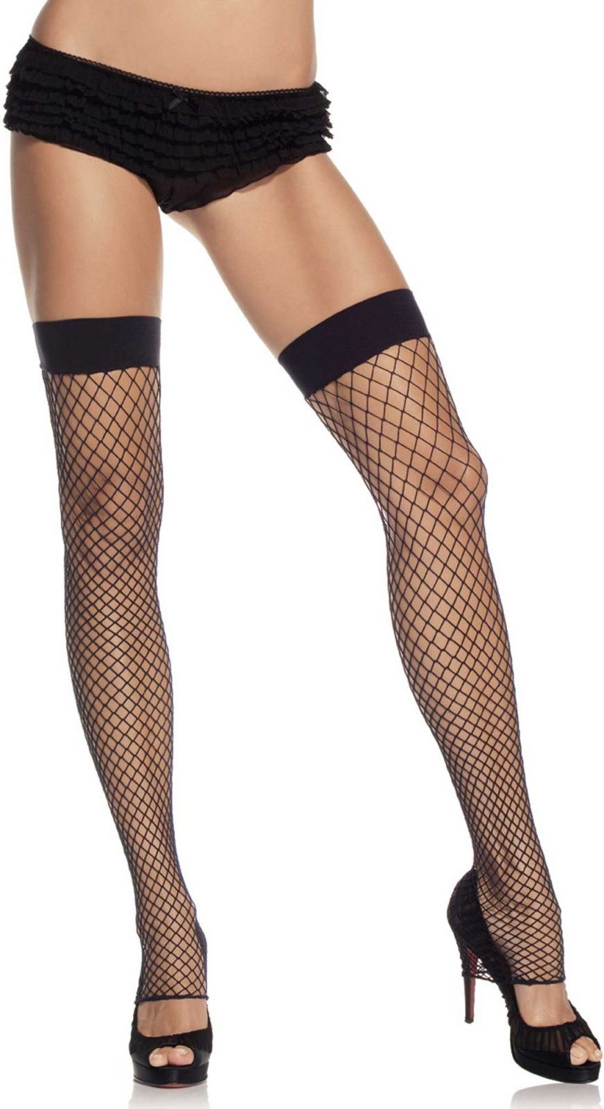 Zwarte Voetloze Netkousen