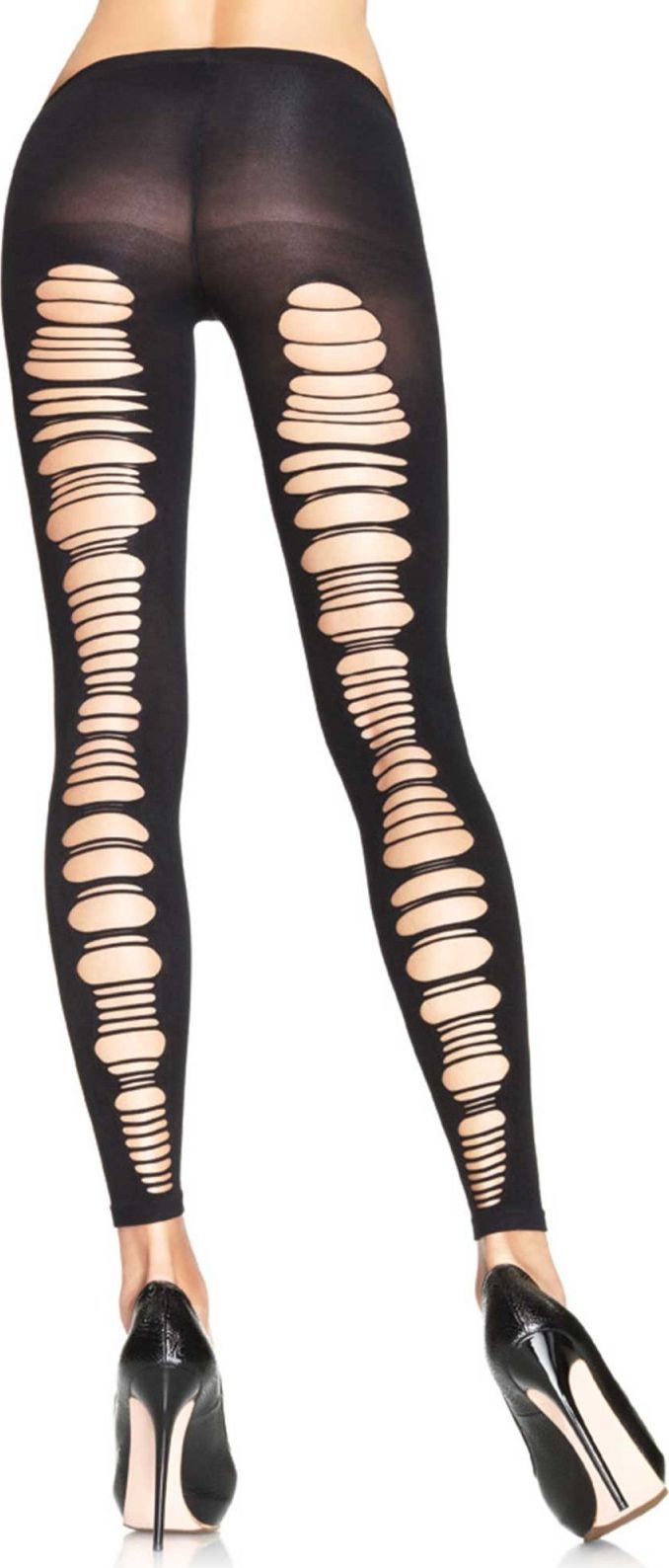 Zwarte Voetloze Panty met Gaten