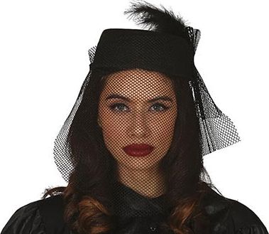 Zwarte Weduwe Hoed met Net