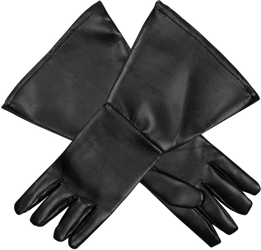 Zwarte western lederlook handschoenen