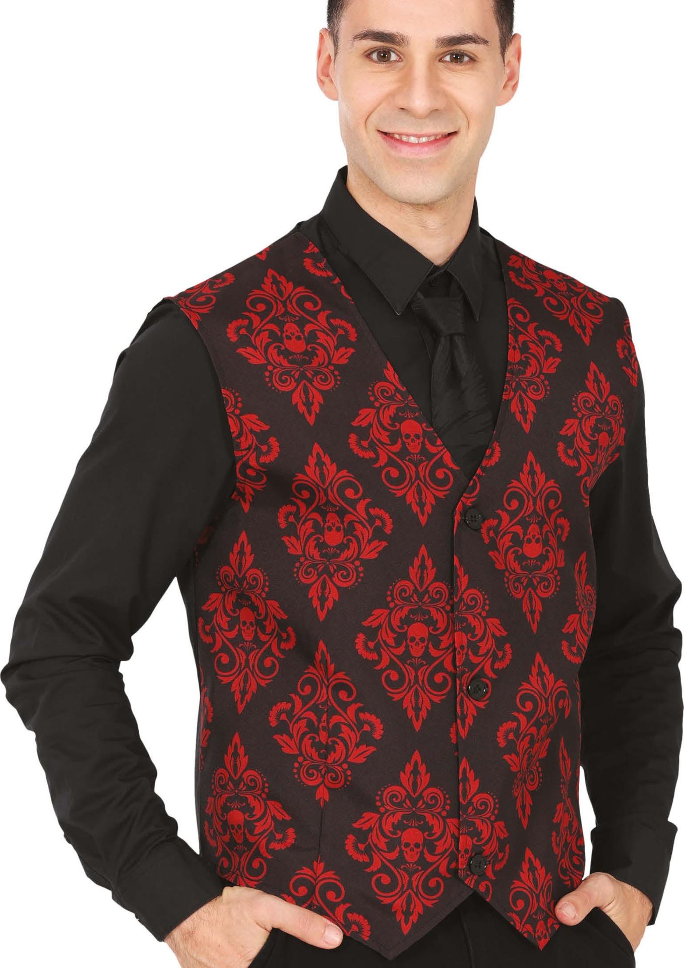 Zwartrood Vampier Vest Halloween Heren