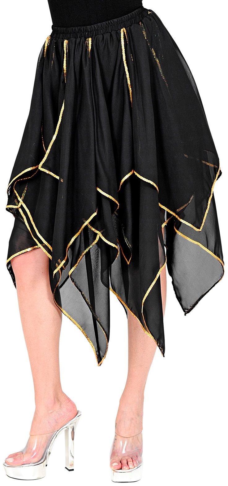 Zwierige Chiffon Rok Zwart